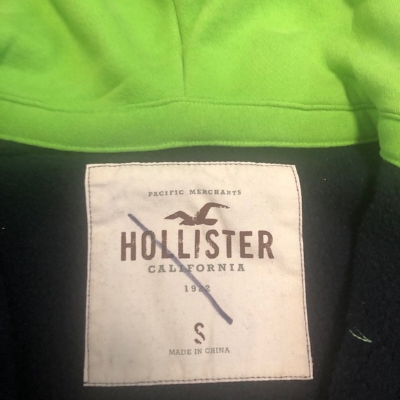 Hollister Blue and Green Hoodie - Picture 2 of 2
